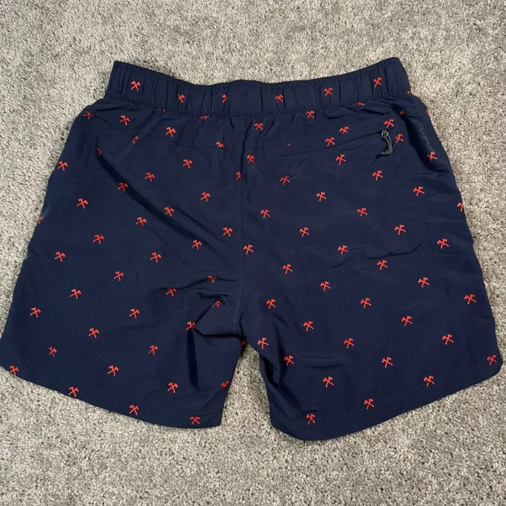 The North Face Short Mens Medium PICKAXE Design Pull-on Swim Board Nylon Pockets